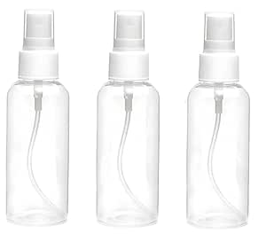 Refillable Fine Mist Spray Bottles with Ultra-Fine Pump and Cap, Ideal for Home, Travel, Beauty, Makeup, and Sanitizer Needs - Transparent, (50, Round, 2, AFSB1001)