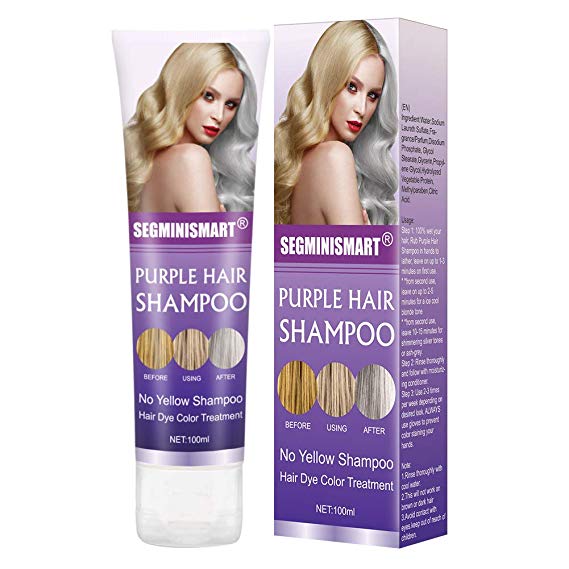 Purple Shampoo,No Yellow Shampoo,Silver Shampoo,Keep Hair Ash Gray Eliminate Yellow Anti Brassy Long Lasting Dyed Color Lock for Blonde Hair