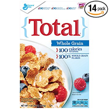 Total Whole Grain Breakfast Cereal, 16 oz (Pack of 14)