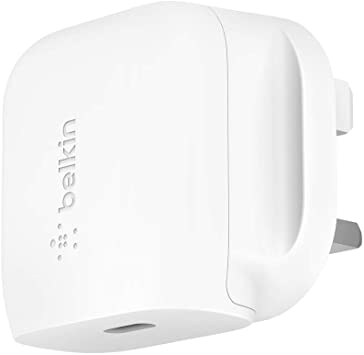 Belkin Boost Charge USB-C Wall Charger Plug 20W (Fast Charger for iPhone 13, 13 Pro, 13 Pro Max, 13 mini, 12, 12 Pro, 12 Pro Max, 12 mini, iPad Air 2020, 8th gen.)