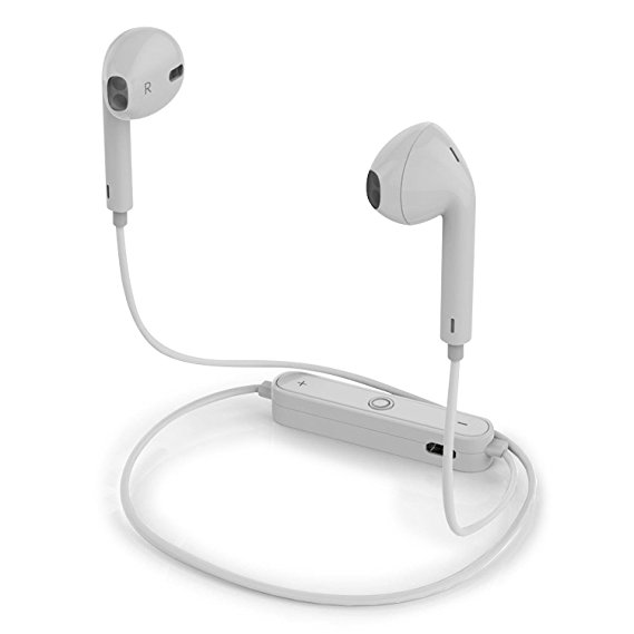 Bluetooth Earbuds, CoverON Sweatproof Sport Style Wireless Bluetooth Headphones with Microphone - White