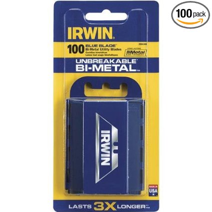 IRWIN Bi-Metal Blue Utility Knife Blades, 100-Pack, 2084400