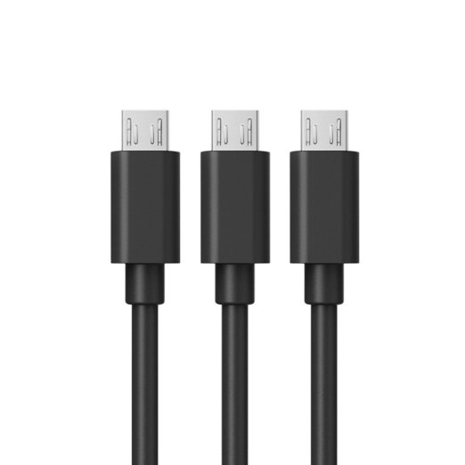 Micro USB Cables FiveBox Pack of 3 6FT Premium High Speed USB 20 A Male to Micro B Sync Data and Charge Cable for Samsung HTC Motorola Sony Nokia More Android Phones Black