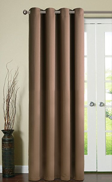 Fairyland Blackout Curtains Window Treatment Thermal Insulated Grommet Drape for Living Room,1 Panel,52 by 95 inch,Brown