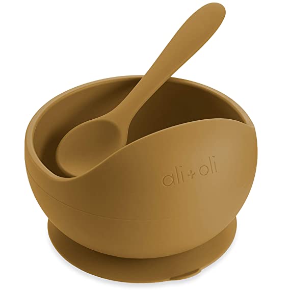 Ali Oli Silicone Suction Bowl & Spoon for Baby and Toddler (Harvest)
