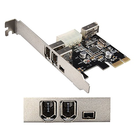 Controller Card - TOOGOO(R) PCI Express x1 PCI-E FireWire 1394a IEEE1394 Controller Card 3 Port For Desktop