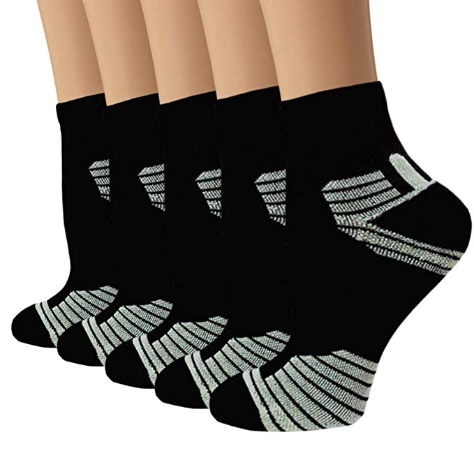 Sport Plantar Fasciitis Compression Socks Arch Support Ankle Socks - Best For Running, Athletic, and Travel