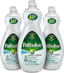 Palmolive Ultra Dishwashing Liquid Dish Soap, Pure   Clear Fragrance Free - 32.5 Fluid Ounce (Packaging may vary) (Pack of 3)