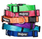 Blueberry Pet Dog Collar Classic Solid Basic Polyester Nylon Dog Collar Made For Last