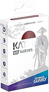 Ultimate Guard Matte Red Katana Sleeves Japanese Size 60ct Standard Size 100 ct Card Sleeves Individual Pack