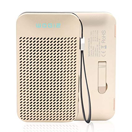 Wogiz 2 in 1 Portable Bluetooth Speaker With 5000mAh Power Bank For iPhone Samsung Wireless Hands Free Support AUX In TF Card Long Standby (Yellow)