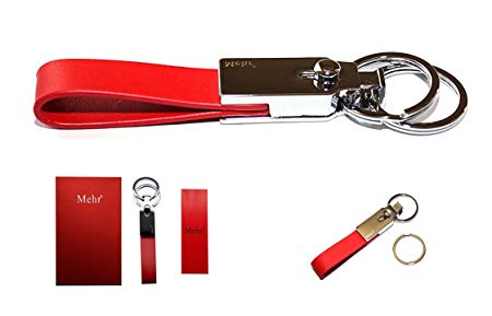 Mehr Premium Valet Leather Key Chain - Elegant Detachable Keychain - Key Holder (Adrenaline Red)