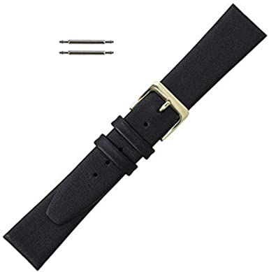 RoseCo Watch Band, Genuine Leather - Smooth Calf Watch Strap- Choice of Colors Widths & Lengths - Replacement Wrist Bands for Men or Women. (Black, Brown White, Red, Blue. 20mm 19mm 18mm 17mm to 8mm)