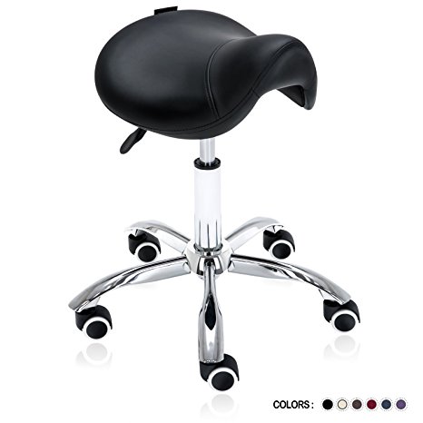 Dr.lomilomi Hydraulic Saddle Rolling Medical Massage Stool Chair 506 (Black)