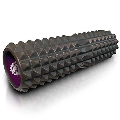 Planet Fitness Muscle Massager Foam Roller for Deep Tissue Massage, Back, Trigger Point Therapy, Grey