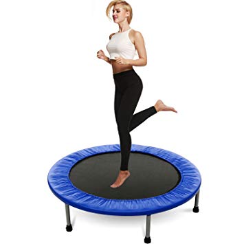 Hosmat 40 Inch Mini Exercise Trampoline for Adults or Kids - Indoor Fitness Rebounder Trampoline with Adjustable Handle Bar | Max. Load 300LBS