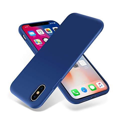 OTOFLY iPhone Xs Case/iPhone X Case,Ultra Slim Fit iPhone Case Liquid Silicone Gel Cover with Full Body Protection Shockproof Case Compatible with iPhone X/XS, Delft Blue