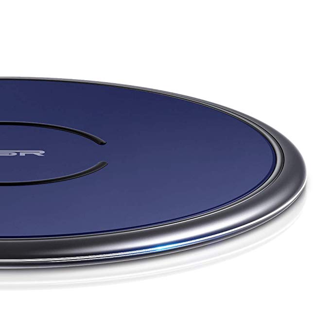 ESR Wireless Charger, Metal Frame Ultra-Thin Fast Charging Pad, 7.5W Compatible iPhone 11/11 Pro/11 Pro Max/XR/XS, 10W Fast Charging Galaxy S10/S10 /S10e/Note10, Google Pixel 4(No AC Adapter), Blue