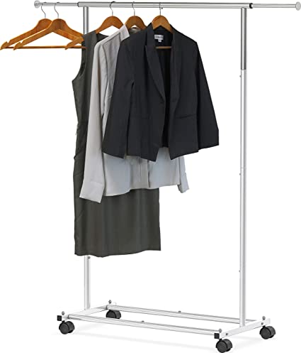 SimpleHouseware Standard Rod Garment Rack, Silver
