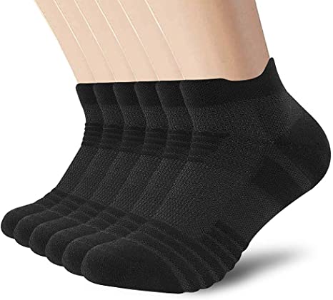 SUNWIND Sport Socks Unisex 6 Pairs Performance Running Low Cut Ankle Athletic Trainer Breathable Cotton Socks for Man & Women