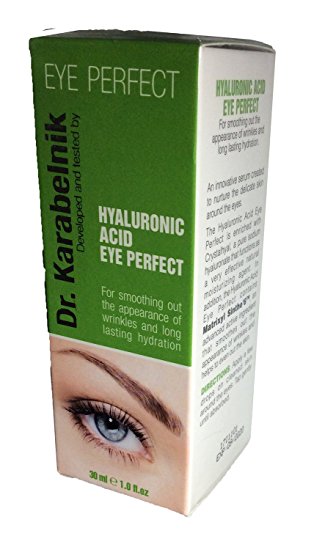 Dr. KARABELNIK HYALURONIC ACID EYE PERFECT TO SMOOTH OUT THE APPEARANCE OF WRINKLES. 1 FLOZ