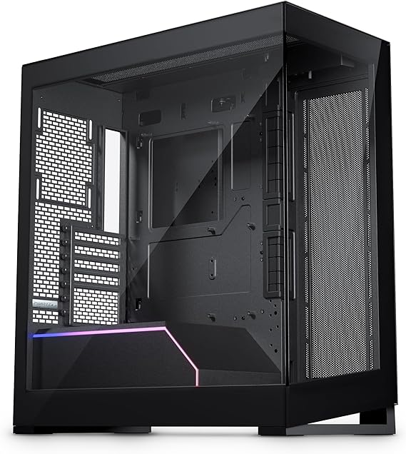 Phanteks NV5 (PH-NV523TG_DBK01) Showcase Mid-Tower Chassis, High Airflow Performance, Integrated D/A-RGB Lighting, Seamless Tempered Glass Design, 8 Fan Positions, Black