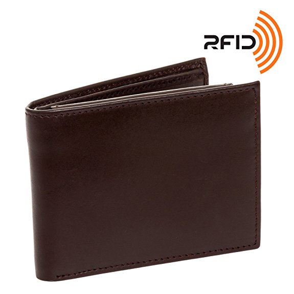 Ross Michaels Men's Genuine Leather RFID Passcase Wallet