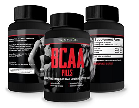 BCAA Pills - #1 Rated Amino Acids Formula - Build Muscle Combat Muscle Break Down - Increase Stamina and Recovery Time