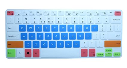 Ultra Thin Silicon Keyboard Protector for 13.3" Dell Inspiron 13-7368 i7368 13-7378 i7378, 13.3" Inspiron 13-5368 i5368 13-5378 i5378, 15.6" Inspiron 15-i5568 i5578 Laptop, Candy Blue