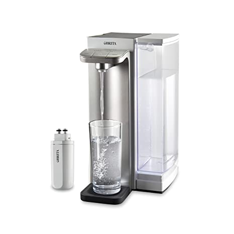 Brita Hub Instant Powerful Countertop Water Filter System, 12 Cup Water Reservoir, Includes 6 Month Carbon Block Filter, White, 87340