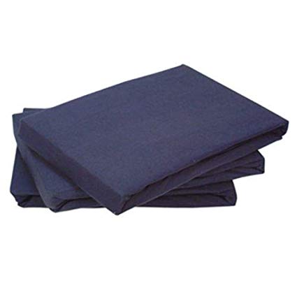 Tony's Textiles 100% Cotton Stretchy Jersey Fitted Sheet - Navy Blue (Double)