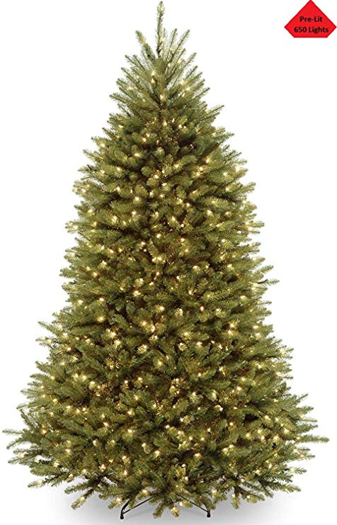 JML Christmas Tree Pre-Lit 6.5ft 7ft 7.5ft Xmas Artificial Holiday Decorations Full Size w/650 UL-Certified LED Clear Warm Lights,1700 Branch Tip,Foldable Metal Stand (7.5 FT, Pre-Lit 650 Clear Light)