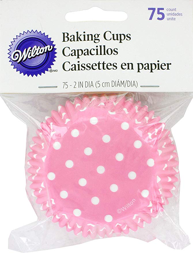 Wilton Standard Baking Cups, Light Pink Dots, 75-Pack