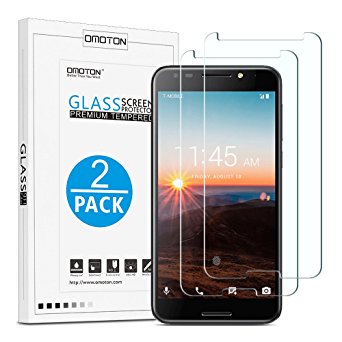 T-Mobile REVVL Screen Protector [2 Pack] - OMOTON Tempered Glass Screen Protector for T-Mobile REVVL with [Anti Scratch] [No-Bubble]-Not Fit For REVVL Plus