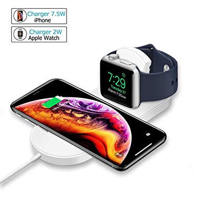 ZDAGO Wireless Charger for Apple Watch, 2-in-1 Charging Pad Stand Compatible for with for iPhone Xs/XS Max/XR/X/ 8/ Plus/Series 4/3/2/1