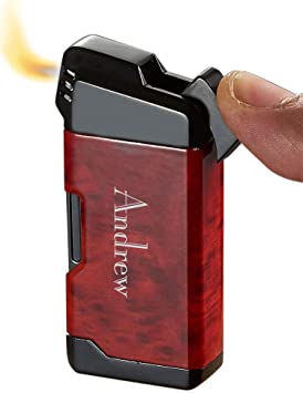 Personalized Visol Epirus Soft Flame Pipe Lighter with Free Laser Engraving (Red Wood)