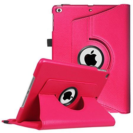 Fintie iPad 9.7 inch 2018 2017 / iPad Air Case - 360 Degree Rotating Stand Protective Cover with Auto Sleep Wake for Apple iPad 9.7" (6th Gen, 5th Gen) / iPad Air 2013 Model, Magenta