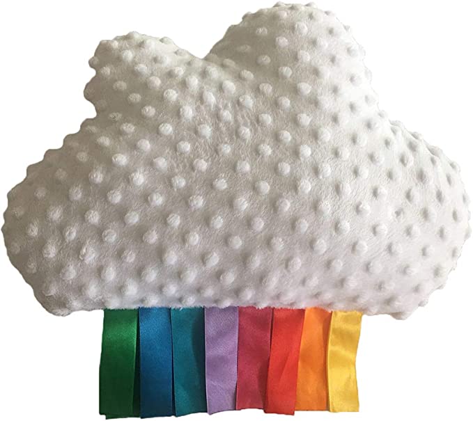 Cloud n' Rainbow 15" Minky Dot Throw Pillow