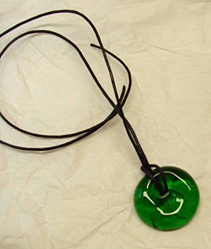 Up-Cycled Dark Green Jagermeister Bottle Lip Pendant Recycled Bottle