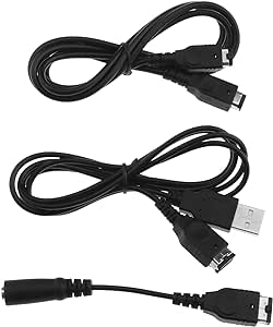 Set of 3 GBA SP Cables Compatible with Nintendo Game Boy Advance SP Includes USB Charger Cable & 2 Player Link Cable & Headphone Adapter 3.5mm Jack Cord