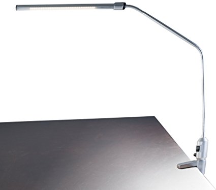 Lavish Home Contemporary Clamp LED Desk Lamp, Silver (41")