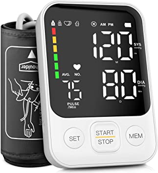 Blood Pressure Monitor Accurate Upper Arm Automatic Digital BP Machine with Adjustable Cuff, Large LED Display, Irregular Heart Checking for Home Use - 240 Sets Memory
