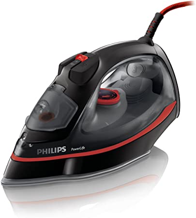 Philips GC2965/80 PowerLife Steam Iron, 300 ml, 2400 Watt - Black/ Red