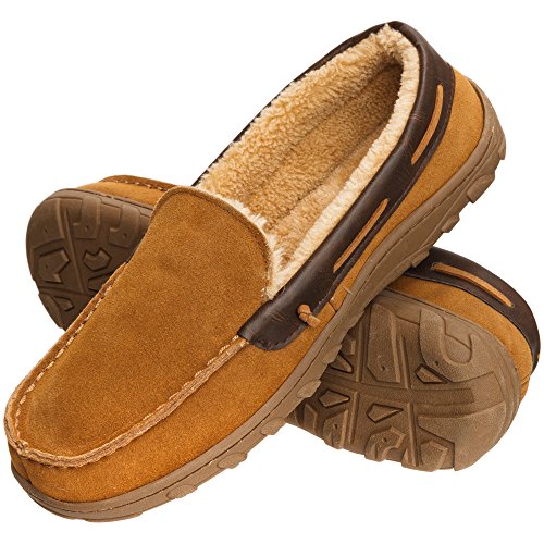 Rockport Men's Memory Foam Suede Slip On Indoor/Outdoor Venetian Moccasin Slipper Shoe