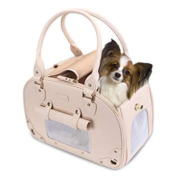 PetsHome Dog Carrier Purse, Pet Carrier, Cat Carrier, Waterproof Premium Leather Pet Travel Portable Bag Carrier for Cat and Small Dog Home & Outdoor
