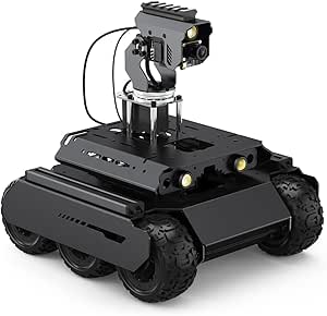 Waveshare UGV Rover Open-Source 6 Wheels 4WD AI Robot,Compatible with Raspberry Pi 5, Dual Controllers, Comes with Pan-Tilt Module, PI5-4GB NOT Included