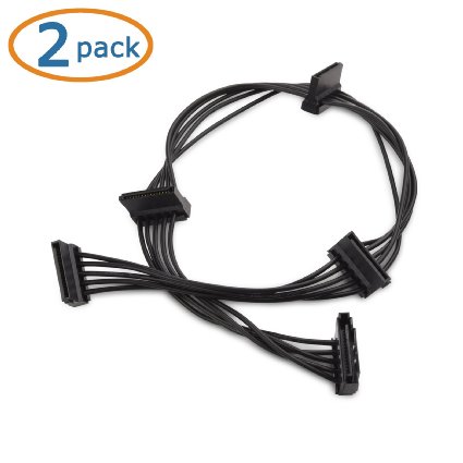 Cable Matters (2 Pack) 15 Pin SATA to 4 SATA Power Splitter Cable - 18 Inches