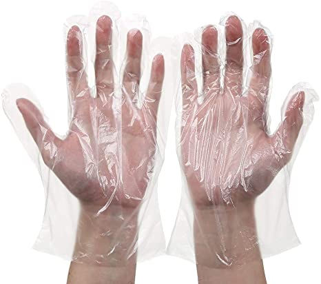 500 PCS Disposable Clear Plastic Gloves,Disposable Polyethylene Work Gloves Industrial Clear for Cooking,Cleaning,Food Handling