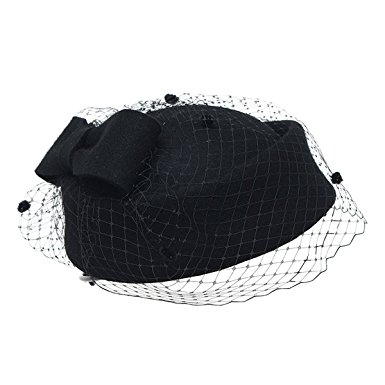 Pillbox Hat Veil Fascinator Party Wedding Retro Top Hat for Women