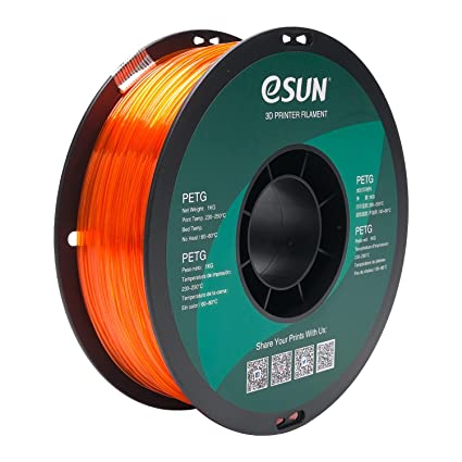 eSUN PETG Filament 1.75mm, 3D Printer Filament PETG, Dimensional Accuracy  /- 0.05mm, 1KG Spool (2.2 LBS) 3D Printing Filament for 3D Printers, Orange